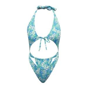 Knight Swim Trinity One Piece Summer Blooms Size Medium Tropical Vacation Resort